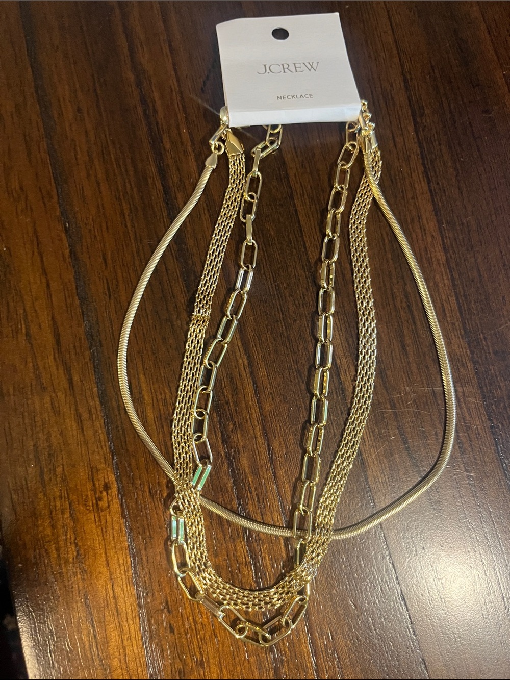 J. Crew Gold Layered Mixed-Chain Necklace - 18 inch